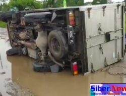 Mobil Terguling di Jalan Baru Malingping karena Salah Pilih Jalan
