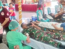 Danramil 1710-02 Timika Ikut Donor Darah Bhakti Sosial Perayaan Injil Masuk Papua