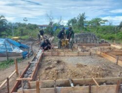 Satgas TMMD Boven Digoel Mulai Bangun Rumah dengan Cor Pondasi