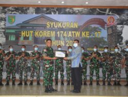 Korem 174 Merauke Raih Penghargaan Satker Terbaik 2021 sebagai Kado Ulang Tahun ke-17
