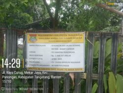 Proyek Jalan Sedang Wetan-Babat Ciangir di Panongan Diduga Asal Jadi