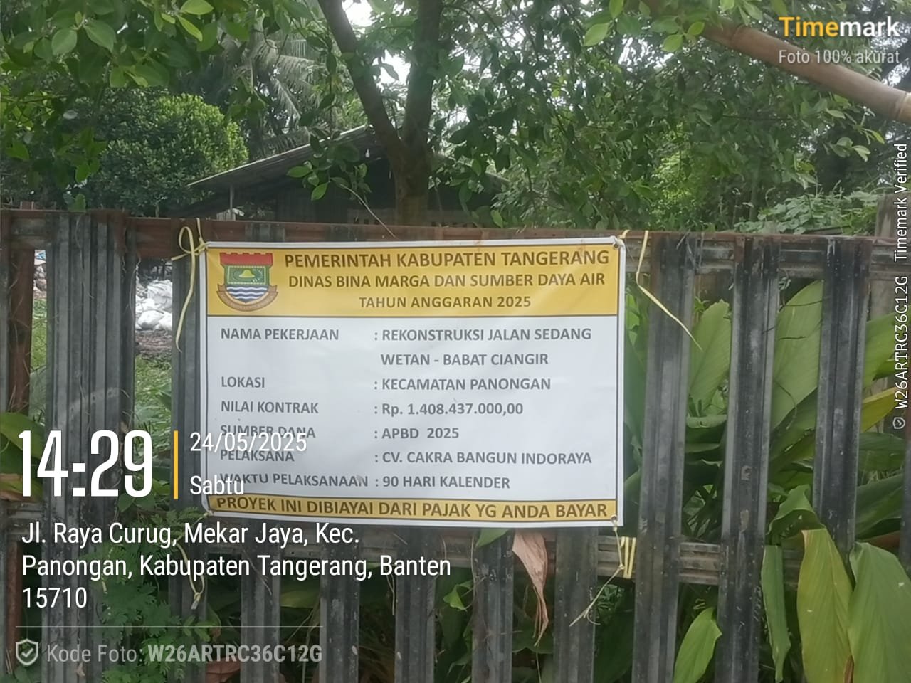 Proyek Jalan Sedang Wetan-Babat Ciangir di Panongan Diduga Asal Jadi