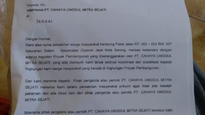 Peringatan Warga Kp Pakel soal Pembangunan Perumahan Permata Puri Sava