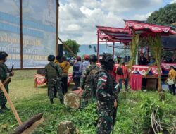 Satgas TNI Yonif 751/VJS Hadiri Tradisi Bakar Batu di Mamberamo Raya