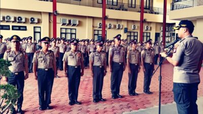 Kapolres Metro Jakarta Pusat Pimpin Apel Sukuran Kenaikan Pangkat