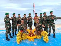 Yonif 147/KGJ Meriahkan Festival Imlek 2023 dengan Pentas Barongsai