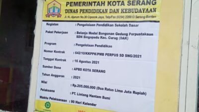 Pemborong Bantah Perpustakaan SDN Singapadu Sesuai RAB