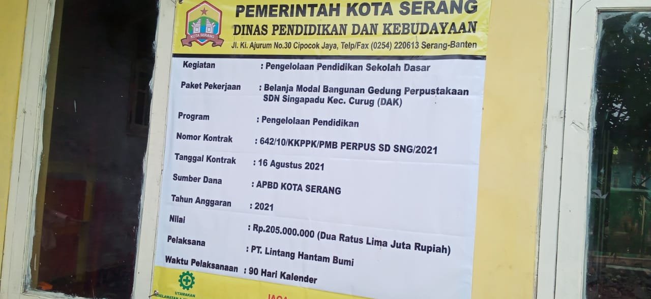 Pemborong Bantah Perpustakaan SDN Singapadu Sesuai RAB