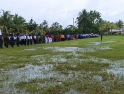 Satgas TMMD Reg Ke-114 Bersama Masyarakat Gelar Upacara HUT RI Ke-77