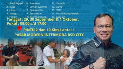 Bersama YHP Foundation, Pasar Modern Intermoda BSD City Gelar Pengobatan Alternatif Gratis