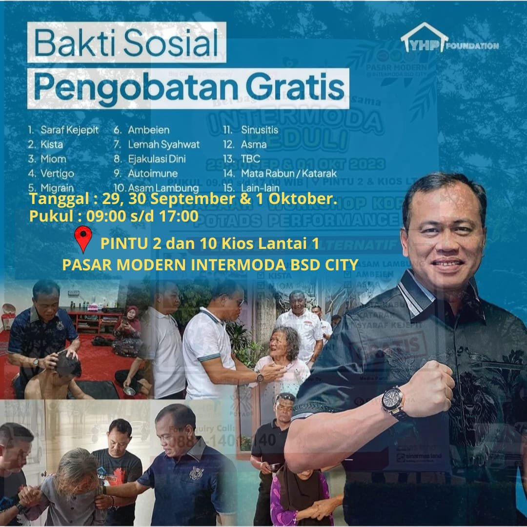 Bersama YHP Foundation, Pasar Modern Intermoda BSD City Gelar Pengobatan Alternatif Gratis