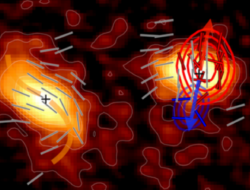 Angin luar angkasa berkelahi 1.1 juta mil per jam melewati jalan raya magnetik kalium di galaksi yang bertabrakan