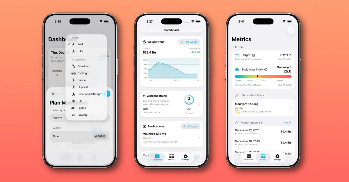 Aplikasi independen: Touchpoint dapat membantu Anda melacak perjalanan penurunan berat badan