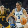 Tim wanita peringkat kedua di UCLA mengalahkan tim wanita peringkat delapan di Iowa dengan 15 kemenangan.